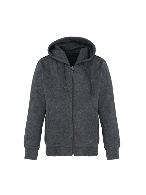 

Cayman Boys Grey Solid Hooded Sweatshirt