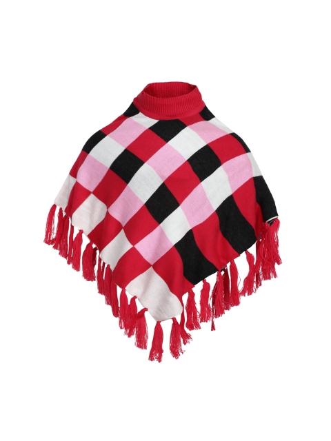 

Cayman Girls Pink & Red Checked Poncho