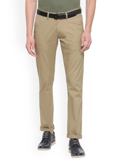 

Allen Solly Men Khaki Slim Fit Solid Regular Trousers