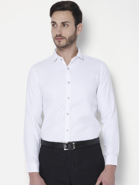 

URBAN SCOTTISH Men White Slim Fit Printed Formal Shirt