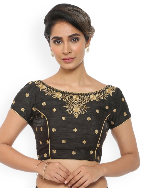 

Soch Black Embroidered Saree Blouse