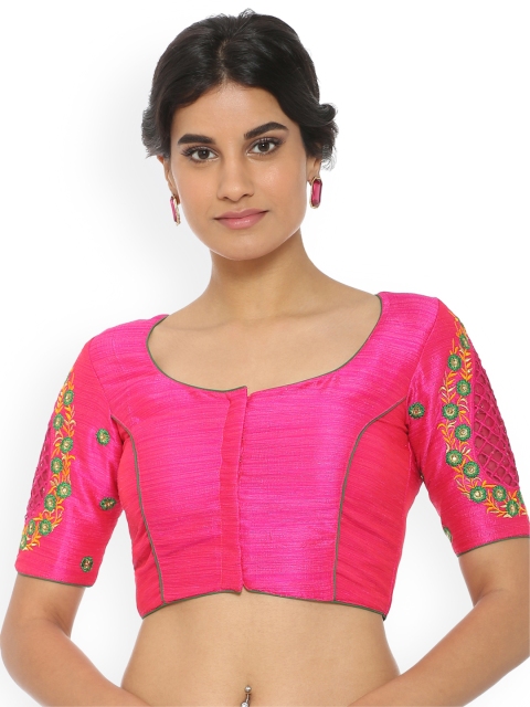 

Soch Pink Embroidered Saree Blouse