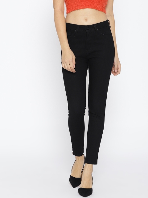 

People Women Black Skinny Fit High-Rise Clean Look Stretchable Jeans