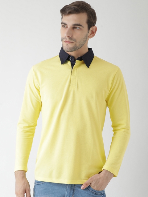 

GRIFFEL Men Yellow Solid Polo Collar T-shirt