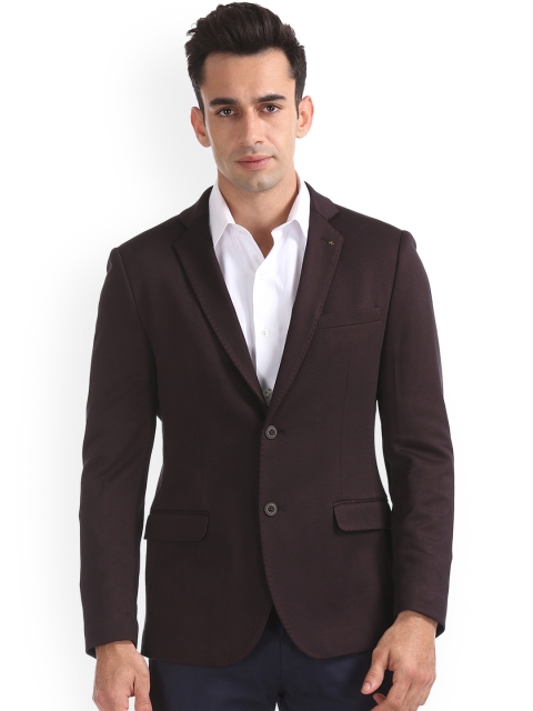 

Arrow New York Brown Slim-Fit Single-Breasted Blazer