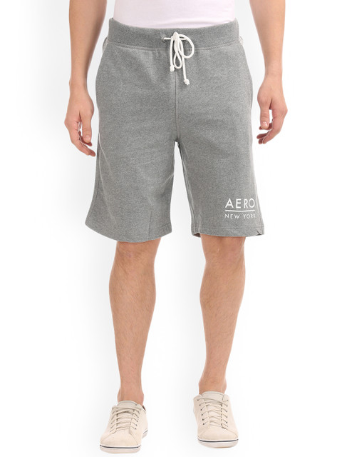 

Aeropostale Men Grey Solid Regular Fit Regular Shorts