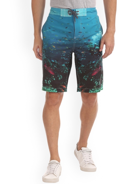 

Aeropostale Men Blue Printed Regular Fit Regular Shorts