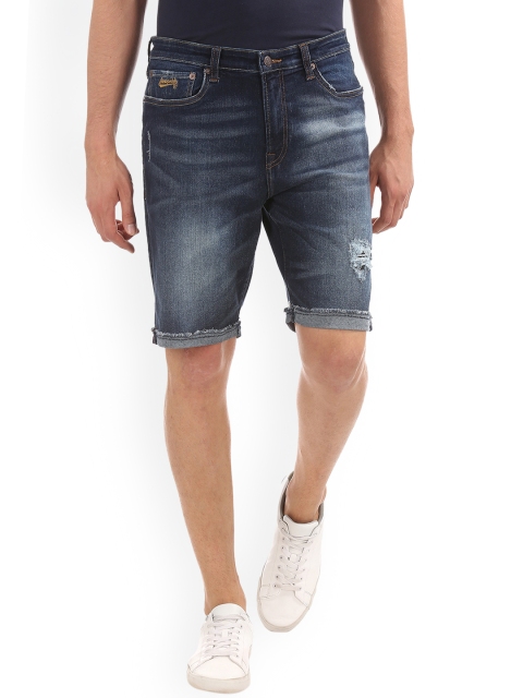 

Aeropostale Men Blue Washed Regular Fit Denim Shorts