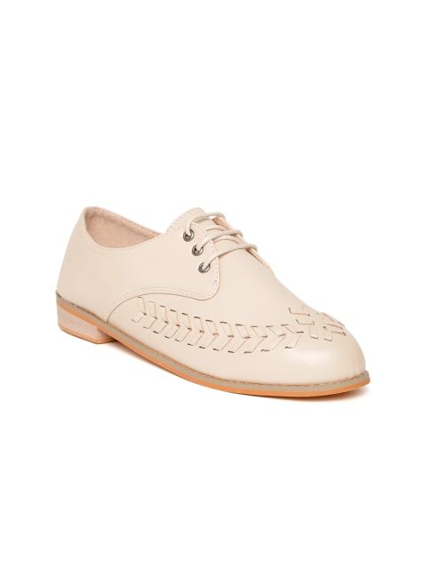 

red pout Women Beige Braided Derbys