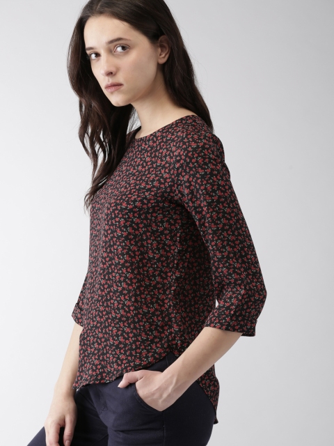 

FOREVER 21 Women Black Printed Top