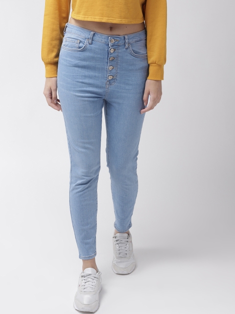 

FOREVER 21 Women Blue Skinny Fit High-Rise Clean Look Stretchable Jeans