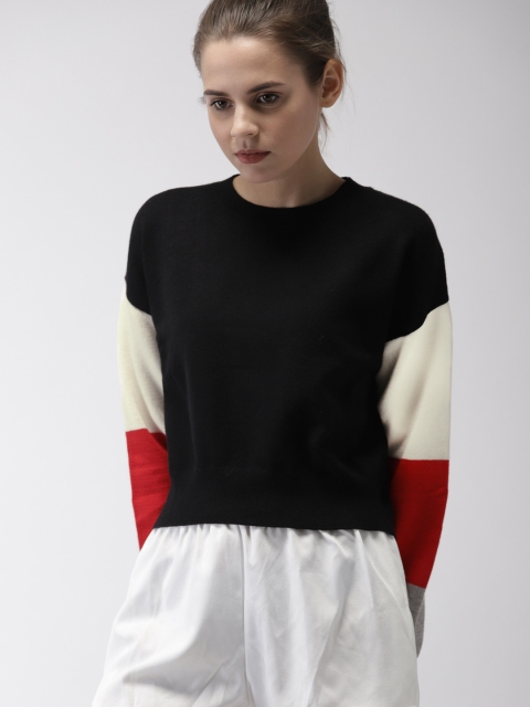 

FOREVER 21 Women Black Solid Pullover