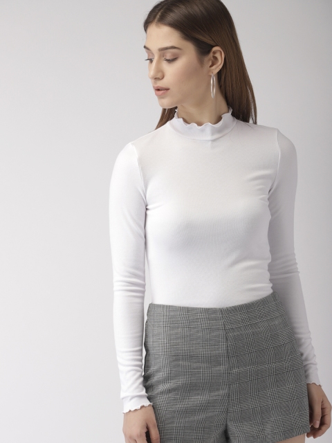 

FOREVER 21 Women White Solid Top