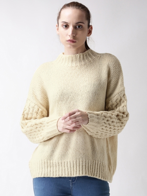 

FOREVER 21 Cream-Coloured Cable Knit Pullover Sweater