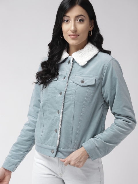 

FOREVER 21 Women Blue Solid Tailored Jacket
