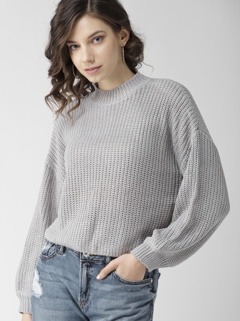 

FOREVER 21 Women Grey Solid Sweater