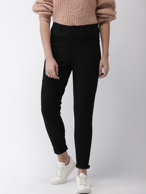 

FOREVER 21 Women Black Mid-Rise Clean Look Jeans