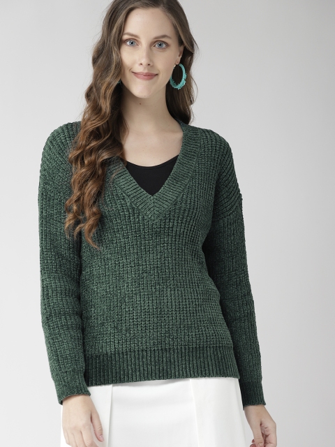 

FOREVER 21 Women Green Solid Sweater