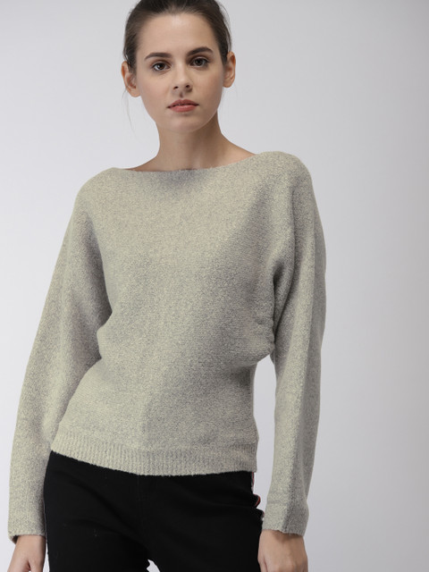 

FOREVER 21 Women Grey Solid Pullover