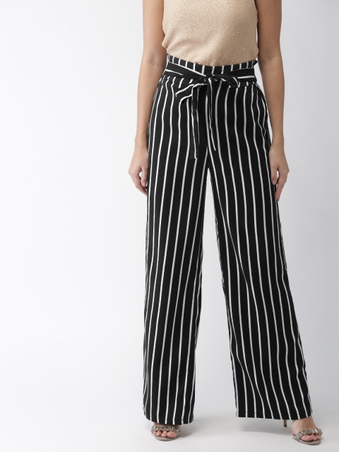 

FOREVER 21 Women Black & White Striped Palazzos