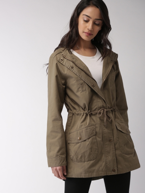 

FOREVER 21 Women Olive Green Solid Tailored Jacket