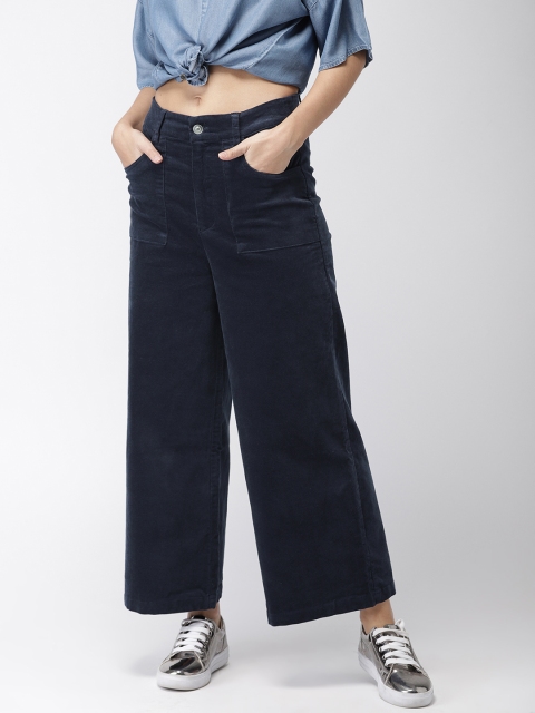 

FOREVER 21 Women Navy Regular Trousers, Navy blue