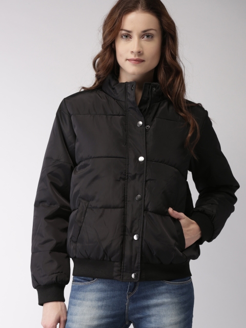 

FOREVER 21 Women Black Solid Bomber
