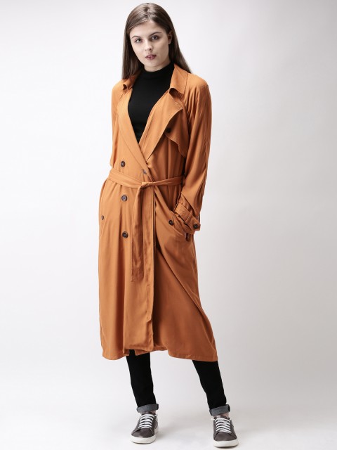 

FOREVER 21 Women Camel Brown Solid Open Front Shrug