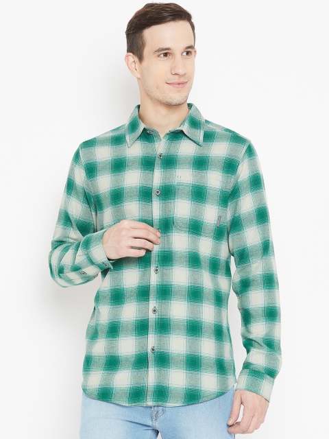 

Columbia Men Green Classic Slim Fit Solid Boulder Ridge Flannel Casual Shirt