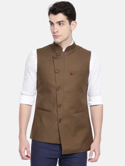 

The Indian Garage Co Brown Solid Nehru Jacket