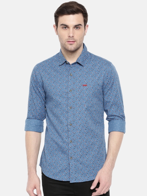 

The Indian Garage Co Men Blue Printed Casual Shirt
