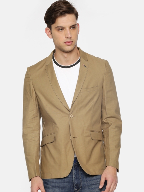 

The Indian Garage Co Men Khaki-Coloured Regular Fit Casual Single-Breasted Blazer