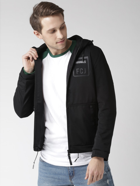 

Fort Collins Men Black Solid Hooded Tailored Jacket