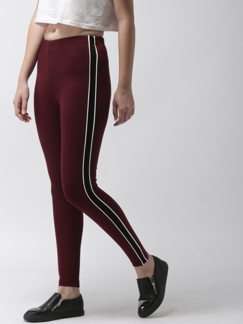 

FOREVER 21 Women Maroon Treggings