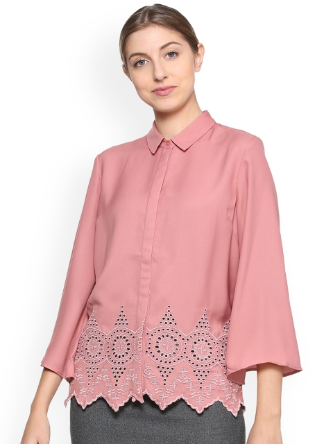 

Van Heusen Woman Women Pink Regular Fit Self Design Casual Shirt