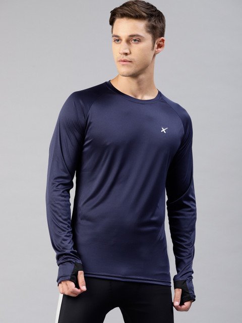 

HRX by Hrithik Roshan Men Navy Blue Solid Round Neck Rapid Dry Training T-shirt