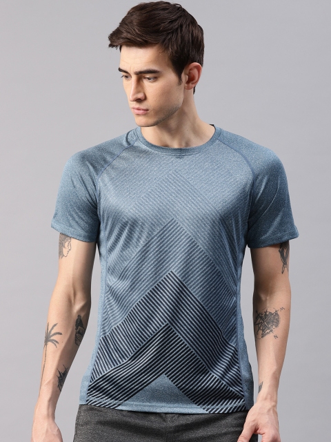 

HRX by Hrithik Roshan Men Blue Solid Training T-shirt