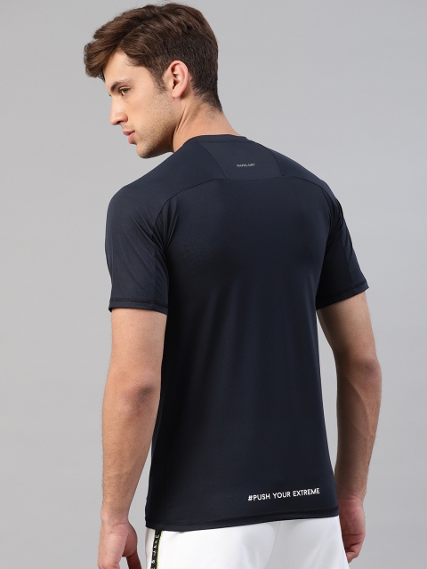 

HRX by Hrithik Roshan Men Navy Blue Solid Round Neck T-shirt
