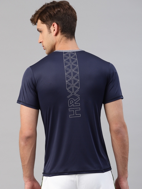 

HRX by Hrithik Roshan Men Navy Blue Printed Round Neck Training T-shirt