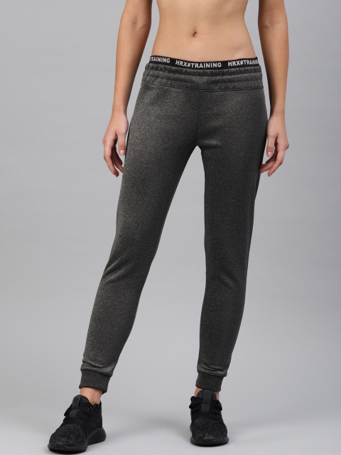 

HRX by Hrithik Roshan Women Charcoal Grey Slim Fit Rapid-Dry Solid Training Joggers
