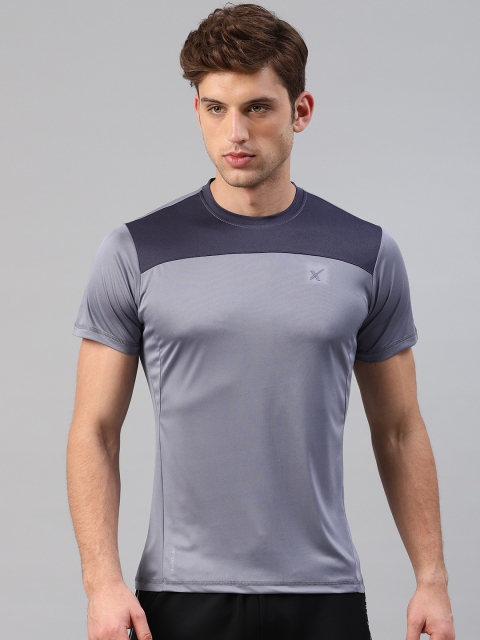

HRX by Hrithik Roshan Men Grey Solid Round Neck T-shirt