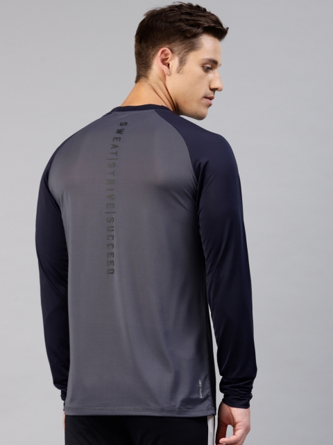 

HRX by Hrithik Roshan Men Grey Printed Round Neck Rapid-Dry Training T-shirt