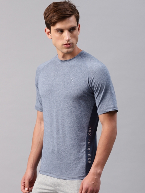 

HRX by Hrithik Roshan Men Navy Blue Solid Rapid-Dry Round Neck T-shirt