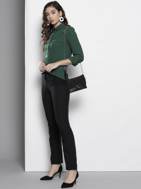 

DOROTHY PERKINS Women Green Solid Shirt
