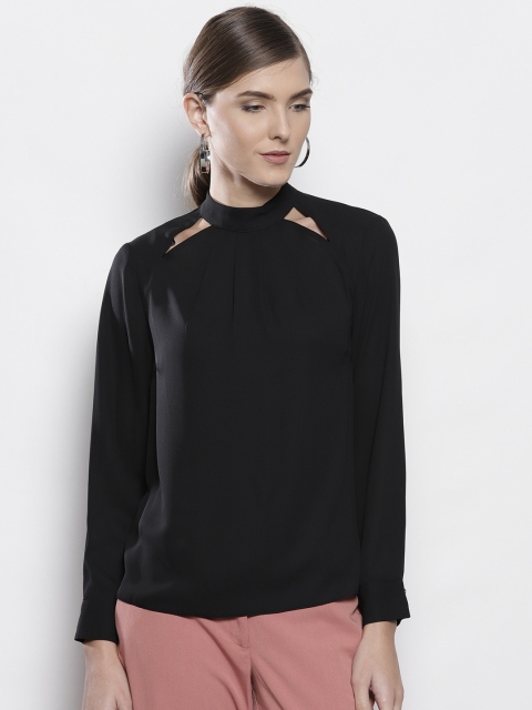 

DOROTHY PERKINS Women Petite Black Solid Top