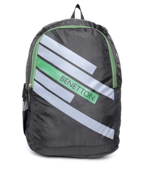 

United Colors of Benetton Unisex Black Brand Logo Laptop Backpack