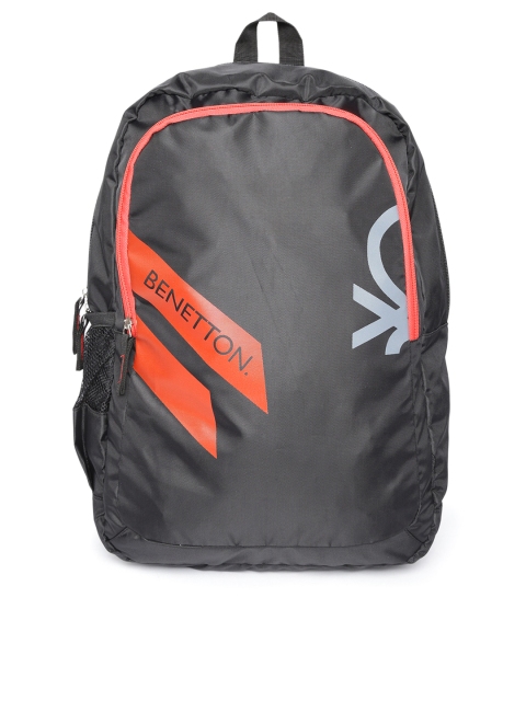 

United Colors of Benetton Unisex Black Brand Logo Laptop Backpack