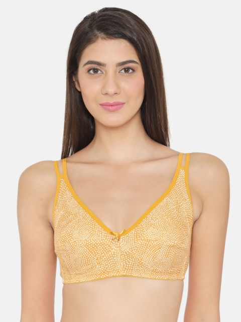 

Clovia Cotton Non-Padded Non-Wired Printed Bra, Yellow