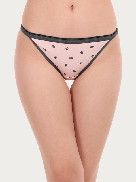 

Clovia Women Pink Printed Bikini Briefs PN2765P22