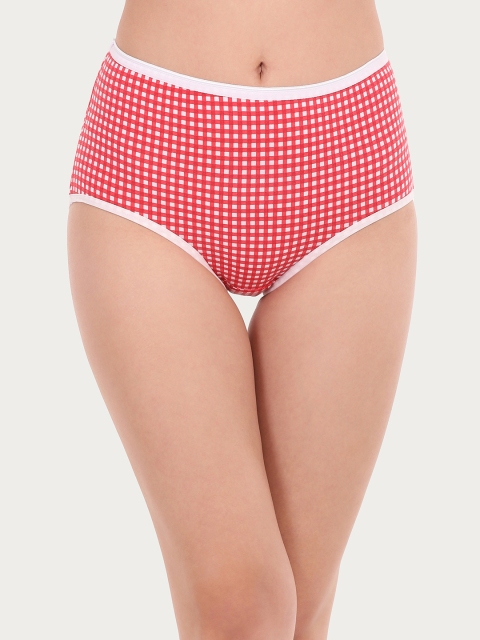 

Clovia Women Red & White CHecked Hipster Briefs PN2780P04XL